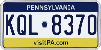 PA license plate KQL8370