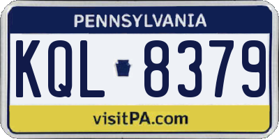 PA license plate KQL8379