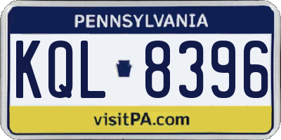 PA license plate KQL8396