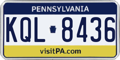 PA license plate KQL8436