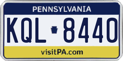 PA license plate KQL8440
