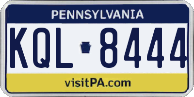 PA license plate KQL8444