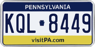 PA license plate KQL8449
