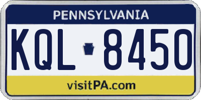 PA license plate KQL8450