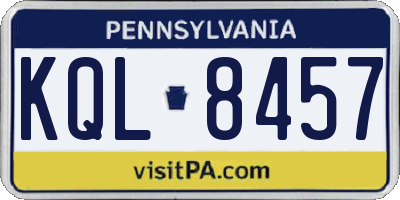 PA license plate KQL8457