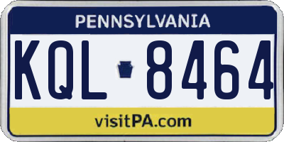 PA license plate KQL8464