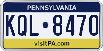 PA license plate KQL8470