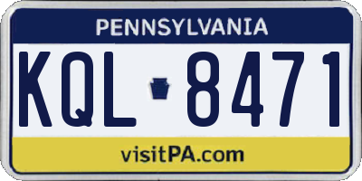 PA license plate KQL8471