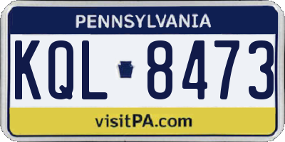PA license plate KQL8473