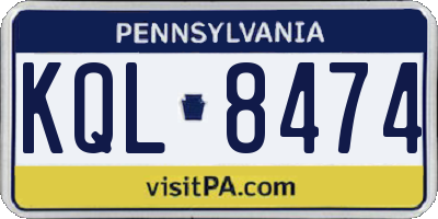 PA license plate KQL8474