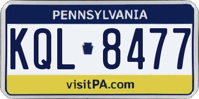 PA license plate KQL8477