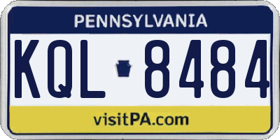 PA license plate KQL8484