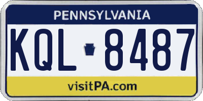 PA license plate KQL8487