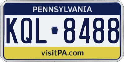 PA license plate KQL8488