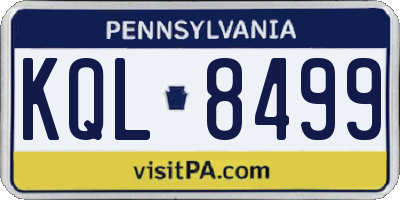 PA license plate KQL8499