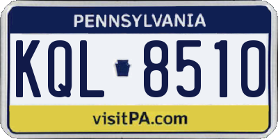 PA license plate KQL8510