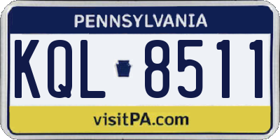 PA license plate KQL8511
