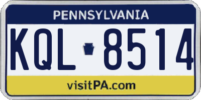 PA license plate KQL8514