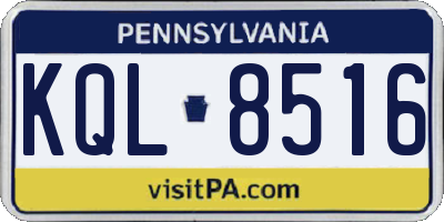 PA license plate KQL8516