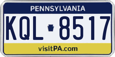 PA license plate KQL8517
