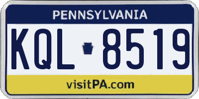 PA license plate KQL8519