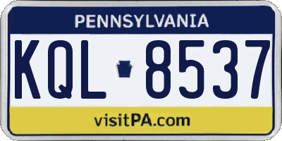 PA license plate KQL8537