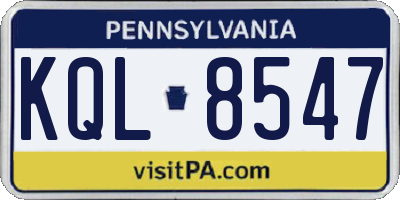 PA license plate KQL8547