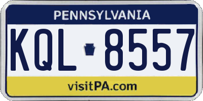 PA license plate KQL8557