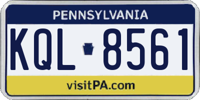 PA license plate KQL8561