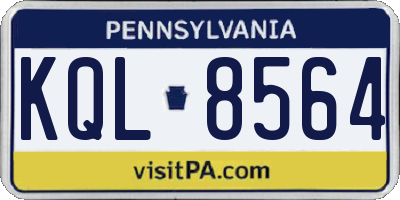 PA license plate KQL8564