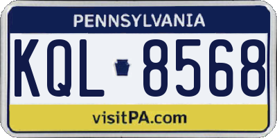 PA license plate KQL8568