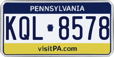 PA license plate KQL8578