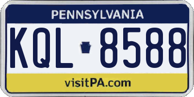 PA license plate KQL8588