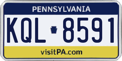 PA license plate KQL8591