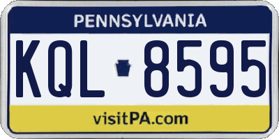 PA license plate KQL8595