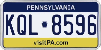 PA license plate KQL8596