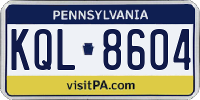 PA license plate KQL8604