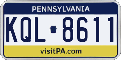 PA license plate KQL8611