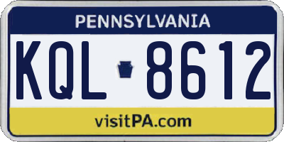 PA license plate KQL8612