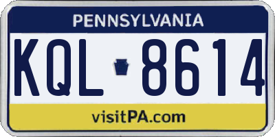 PA license plate KQL8614