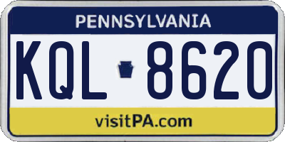 PA license plate KQL8620