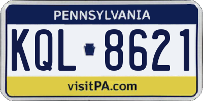 PA license plate KQL8621