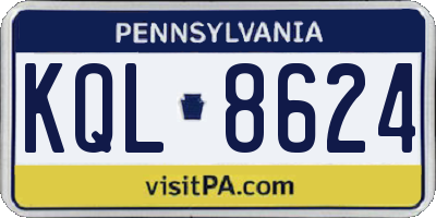 PA license plate KQL8624