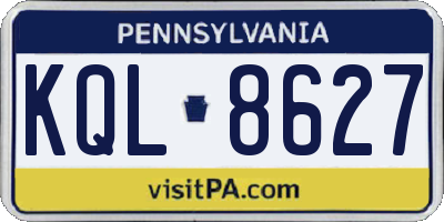PA license plate KQL8627