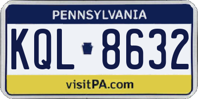 PA license plate KQL8632
