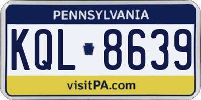 PA license plate KQL8639