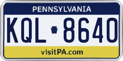 PA license plate KQL8640