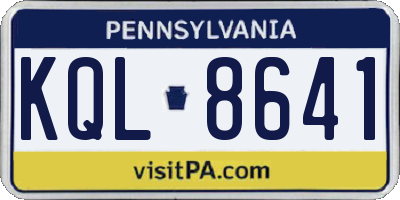 PA license plate KQL8641