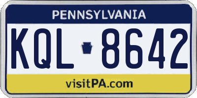 PA license plate KQL8642