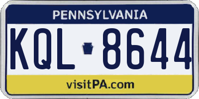 PA license plate KQL8644